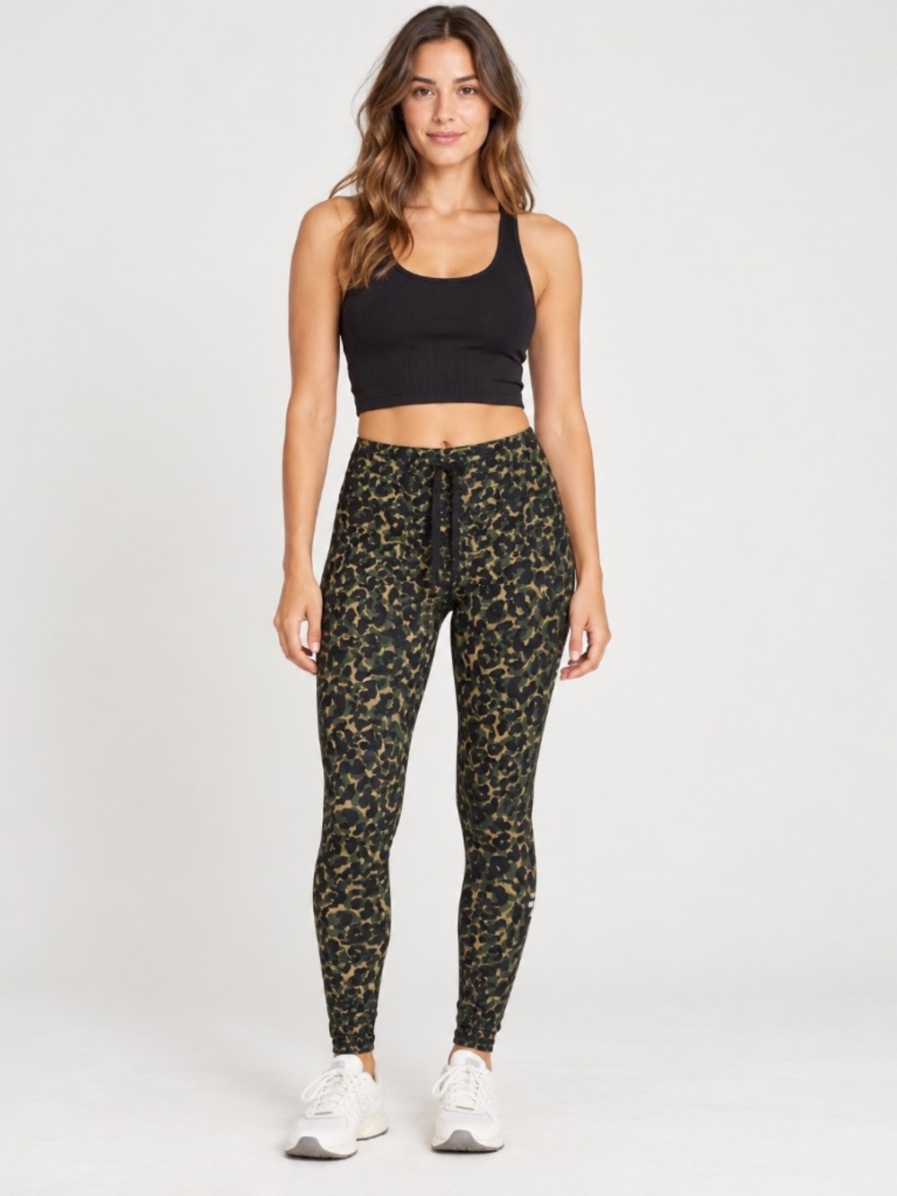 Green Leopard Camo Drawstring Leggings Size 6 The Upside